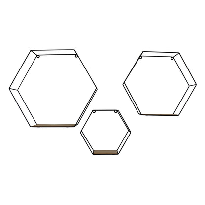 Set Of 3 Hexagonal Wall Shelves-2