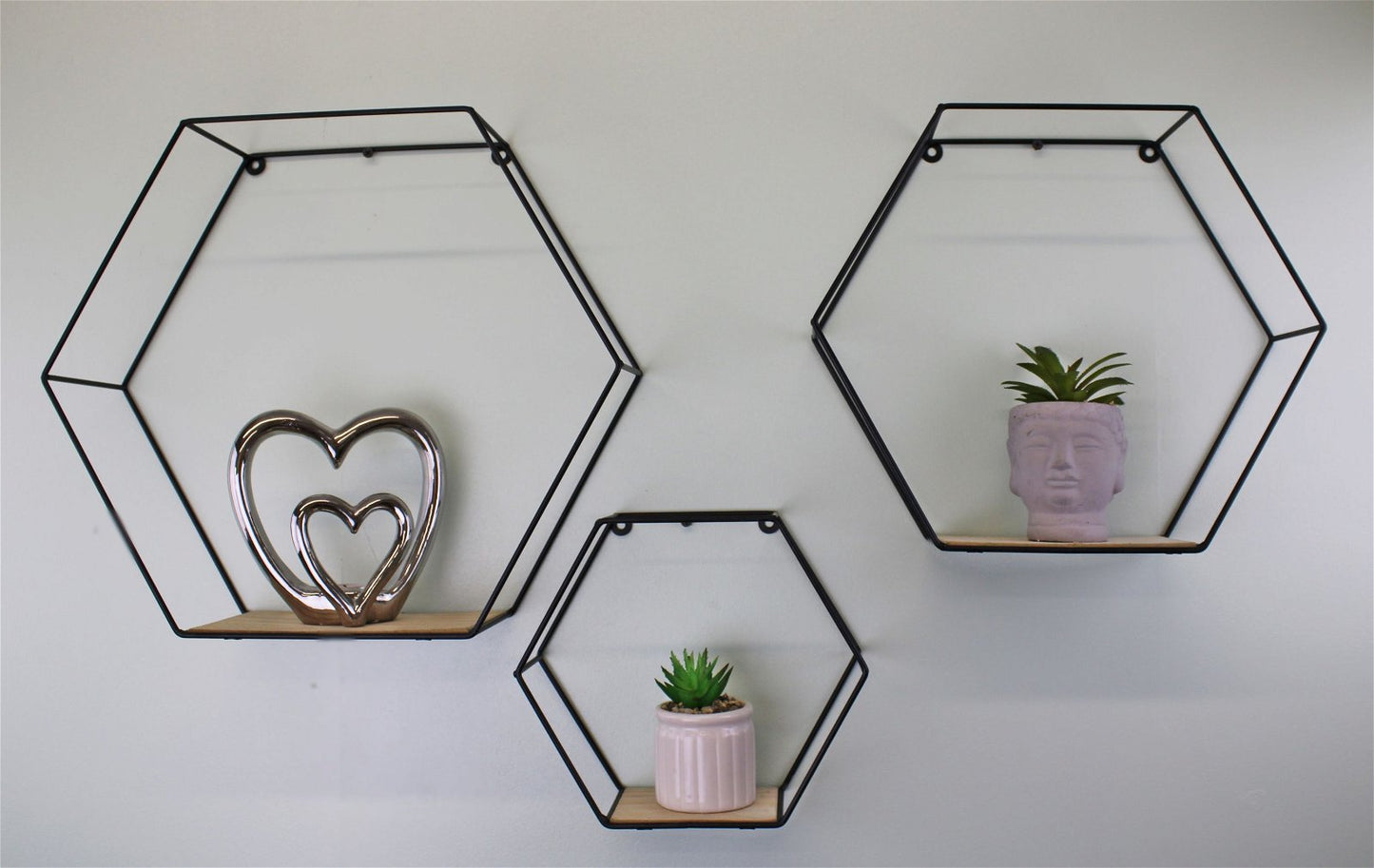 Set Of 3 Hexagonal Wall Shelves-1