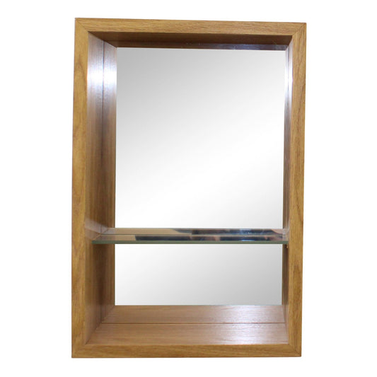 Small Veneered Mirror Shelf Unit, 31x21cm-0