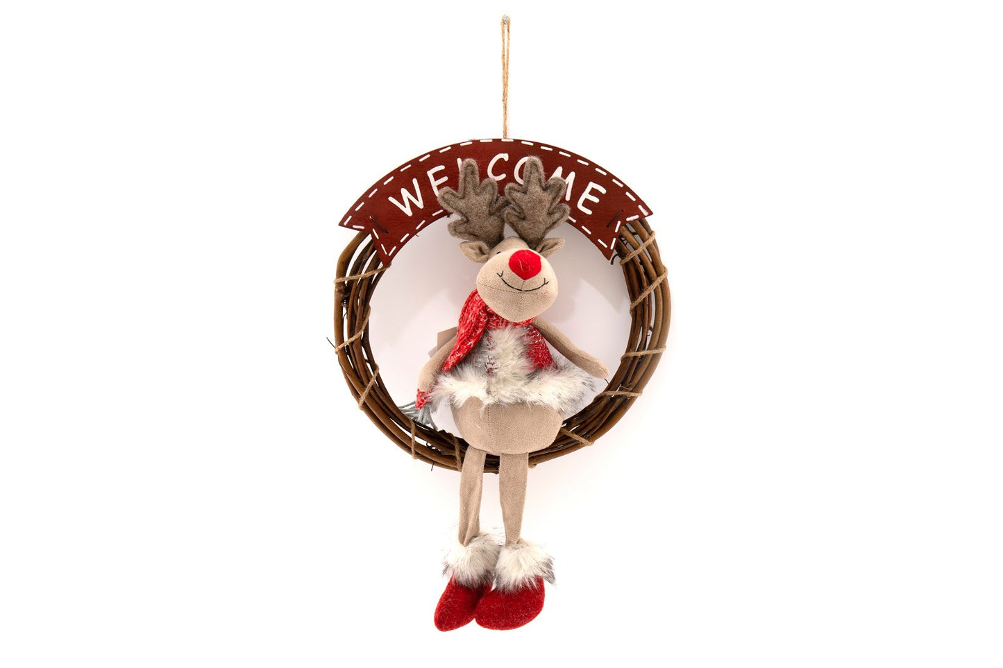 Red Nose Deer Wall Decoration 46cm-0