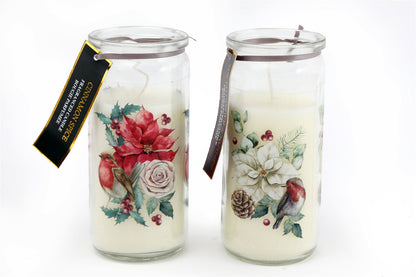 Set Of 2 Botanical Tube Candle 14cm-0