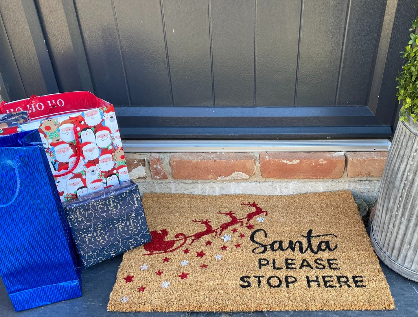 Santa Stop Here Doormat Sleigh-1