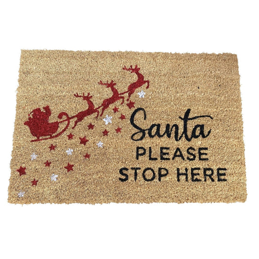 Santa Stop Here Doormat Sleigh-0