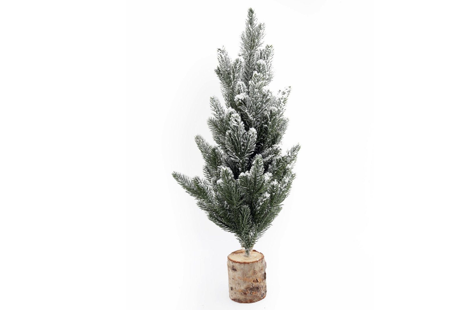 Tall Frosted Christmas Tree In Log 56cm-0