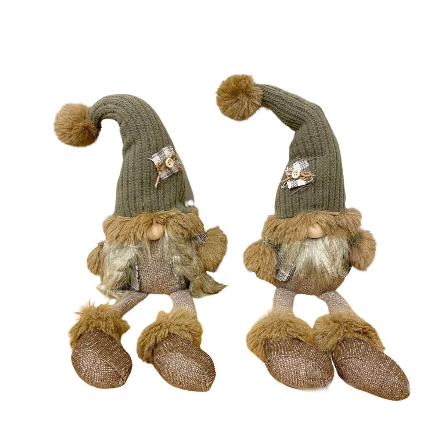 Sitting Mr & Mrs Santa Gonks With Dangly Legs-0