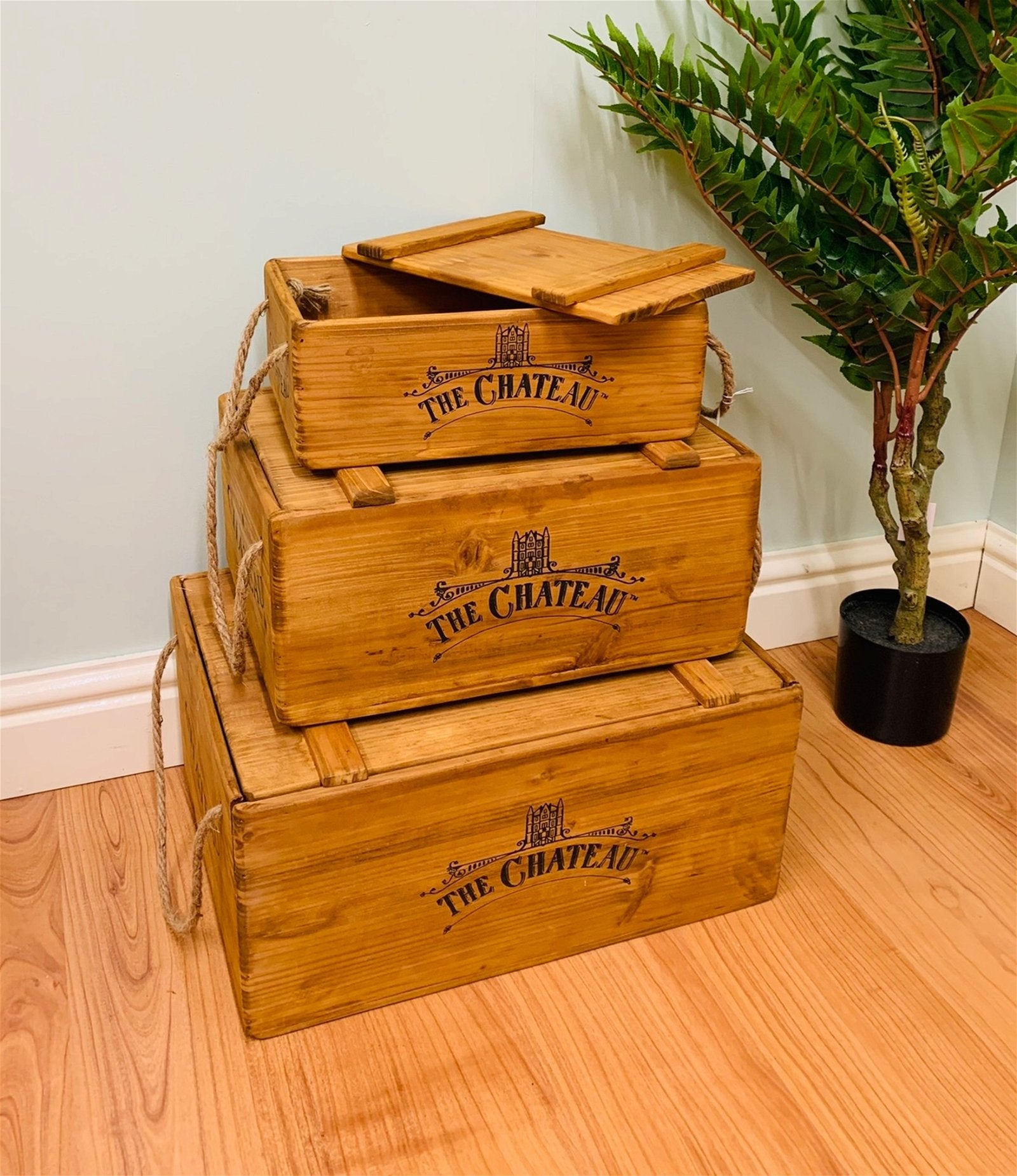 Set Of 3 The Chateau Rustic Vintage Crates-3