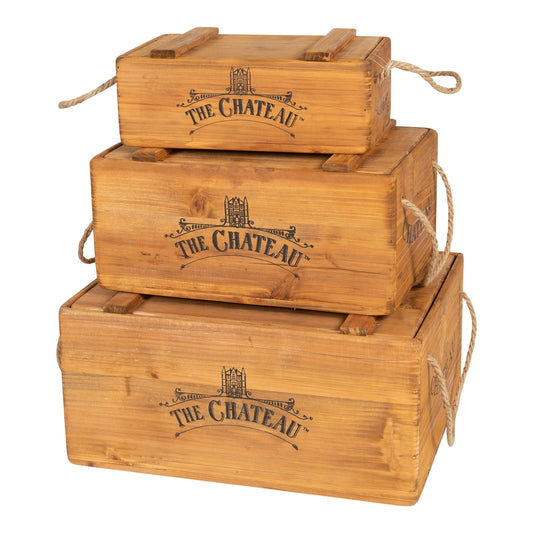 Set Of 3 The Chateau Rustic Vintage Crates-0