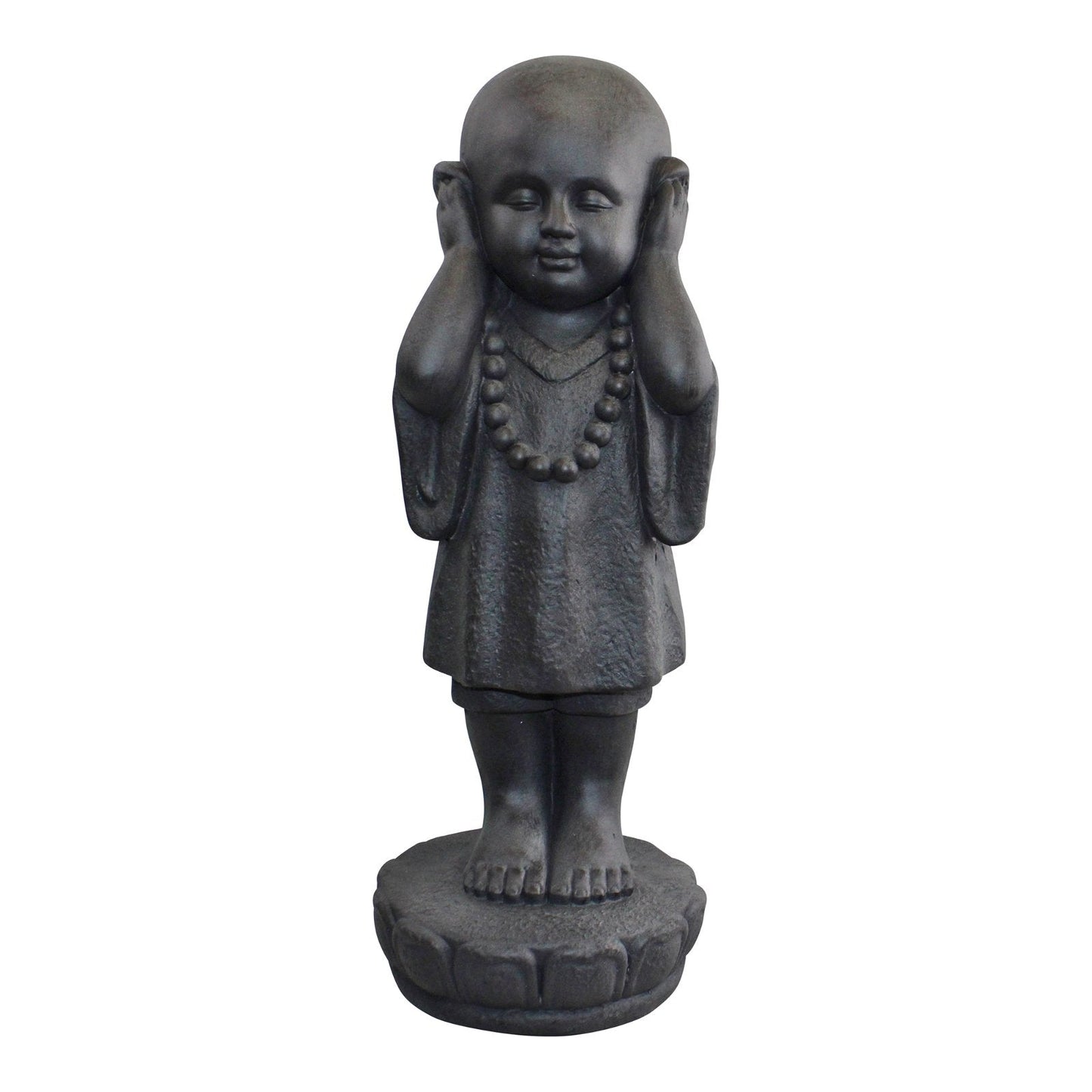 Set Of 3 Stone Effect See No Evil, Hear No Evil, Speak No Evil Monks-3