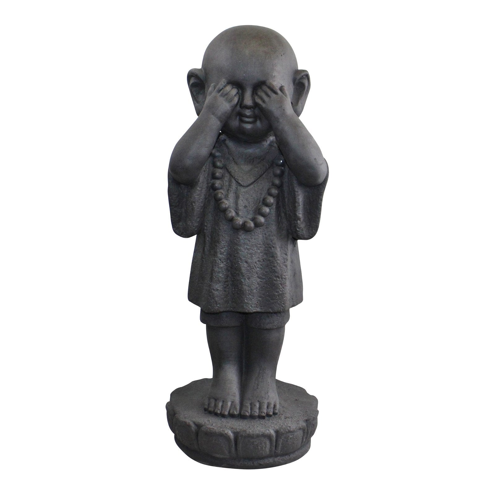 Set Of 3 Stone Effect See No Evil, Hear No Evil, Speak No Evil Monks-2