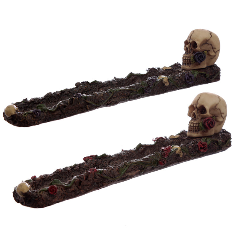 Fantasy Skulls and Roses Incense Burner Ashcatcher SK299-0