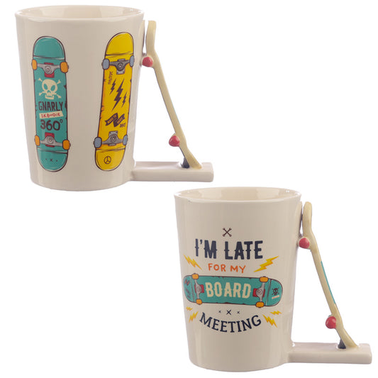 Collectable Skateboard Shaped Handle Ceramic Mug SMUG159-0