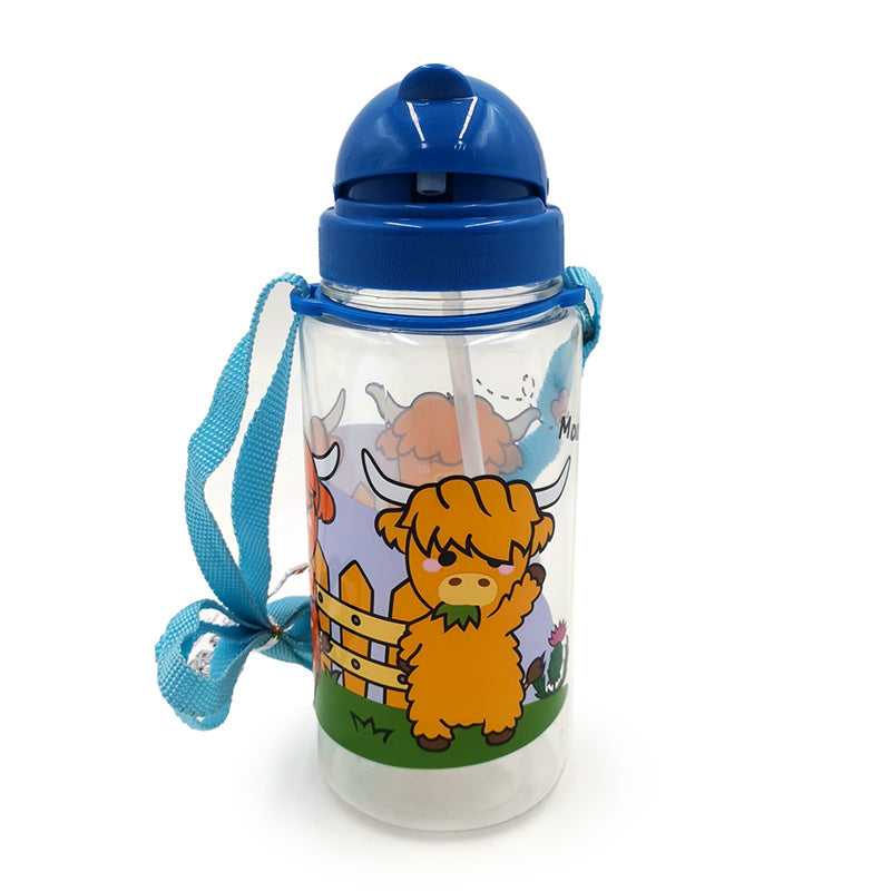 Children's Shatterproof Water Bottle 450ml - Adoramals Highland Coo SPBOT06-0