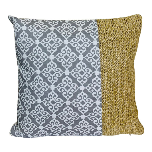 Serenity Print Square Cushion Grey-0