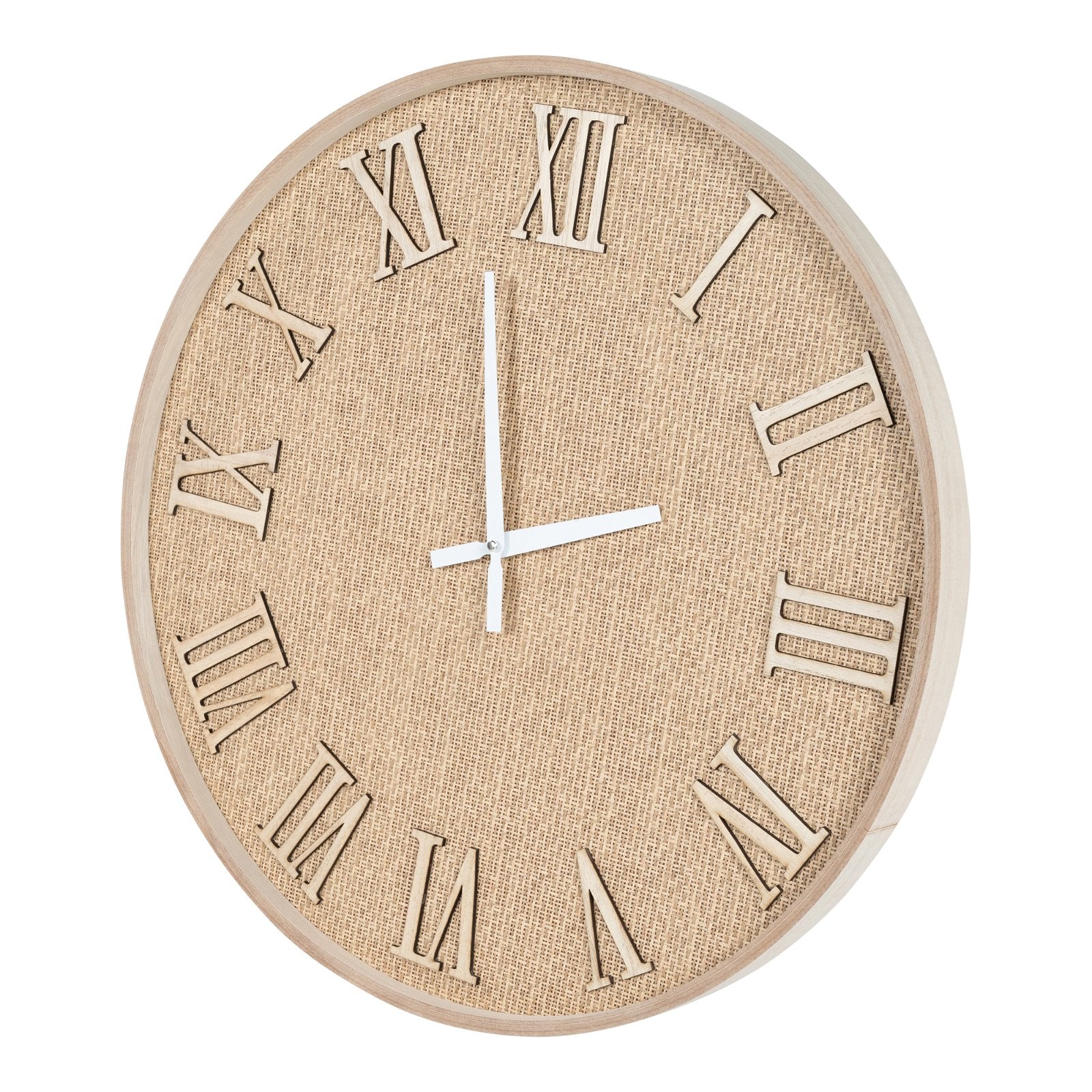 Serenity Hessian Woven Wall Clock 50cm-1