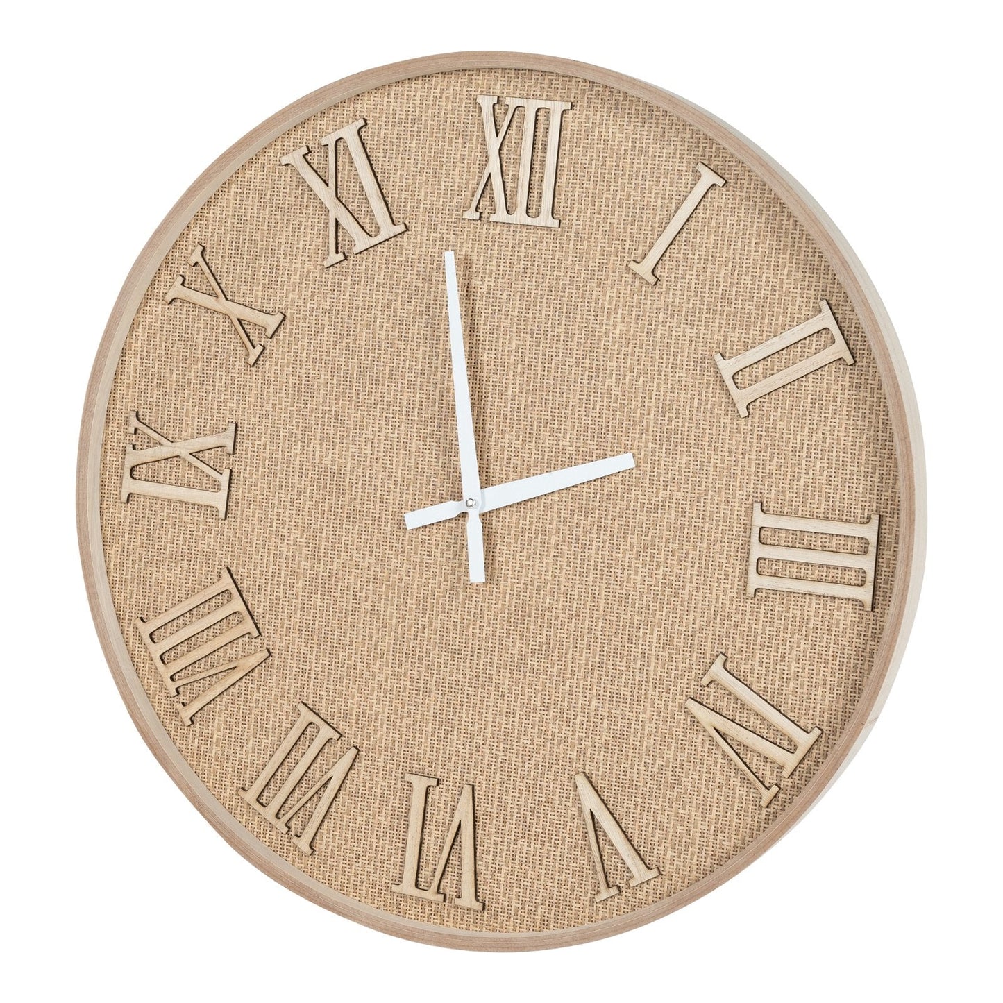 Serenity Hessian Woven Wall Clock 50cm-0