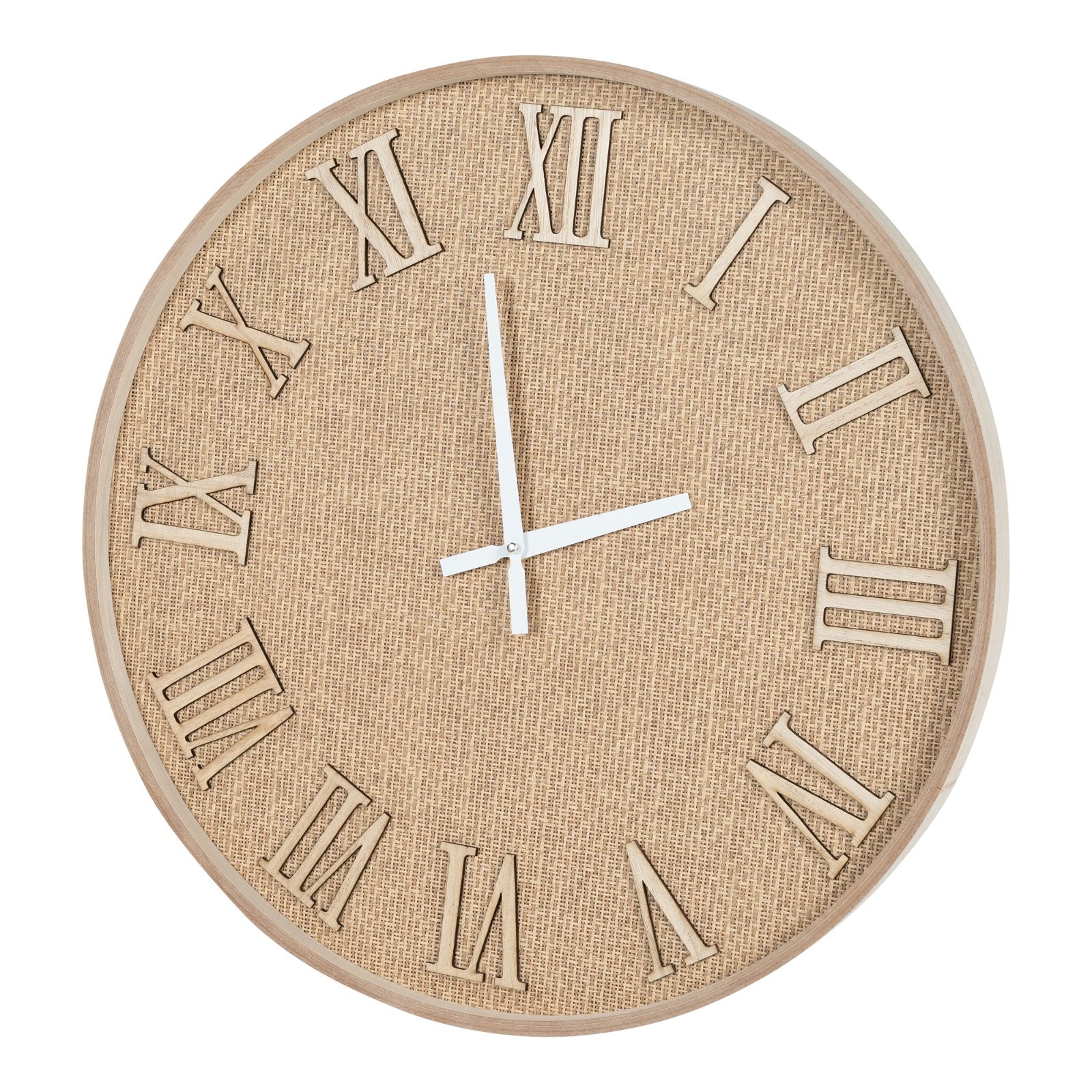 Serenity Hessian Woven Wall Clock 50cm-0