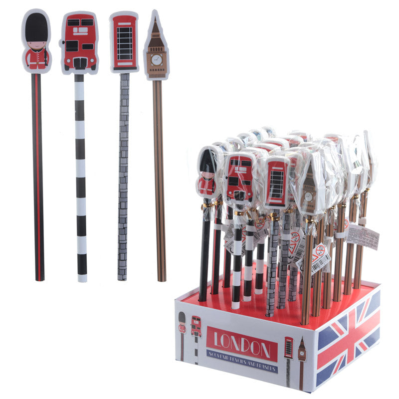 Novelty London Design Pencil and Eraser Set STA60-0