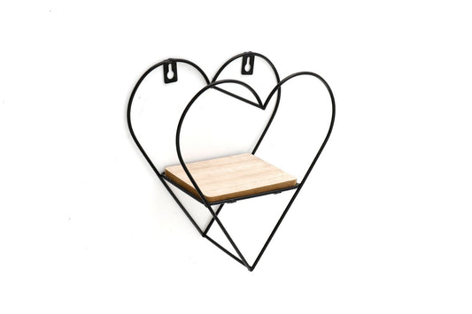 Wire Heart Wall Shelf 23cm-0