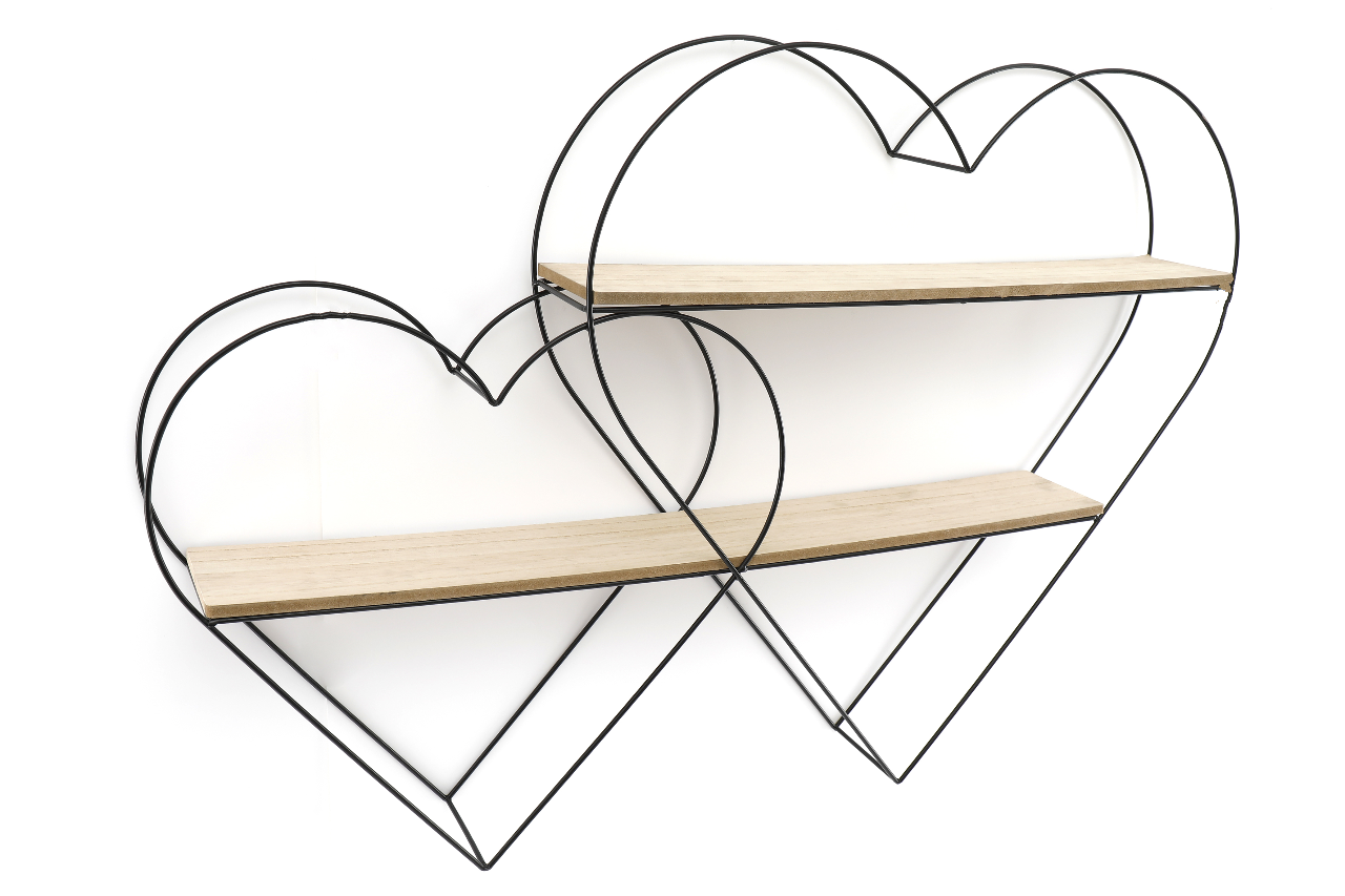 Double Heart Wall Shelf 83cm-0