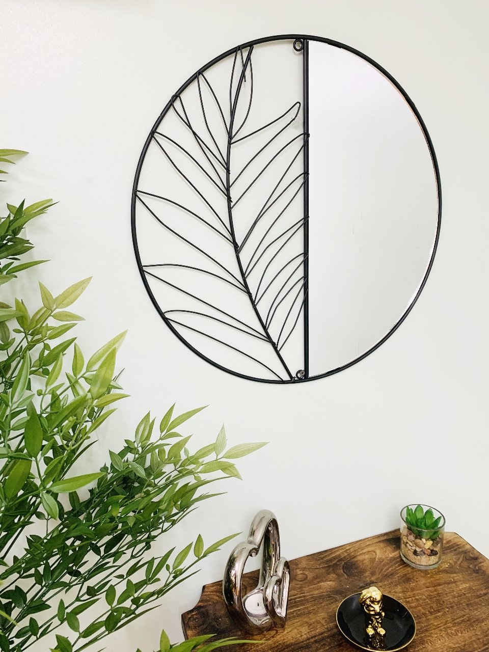 Synergy Metal Wall Leaf Mirror 50cm-2