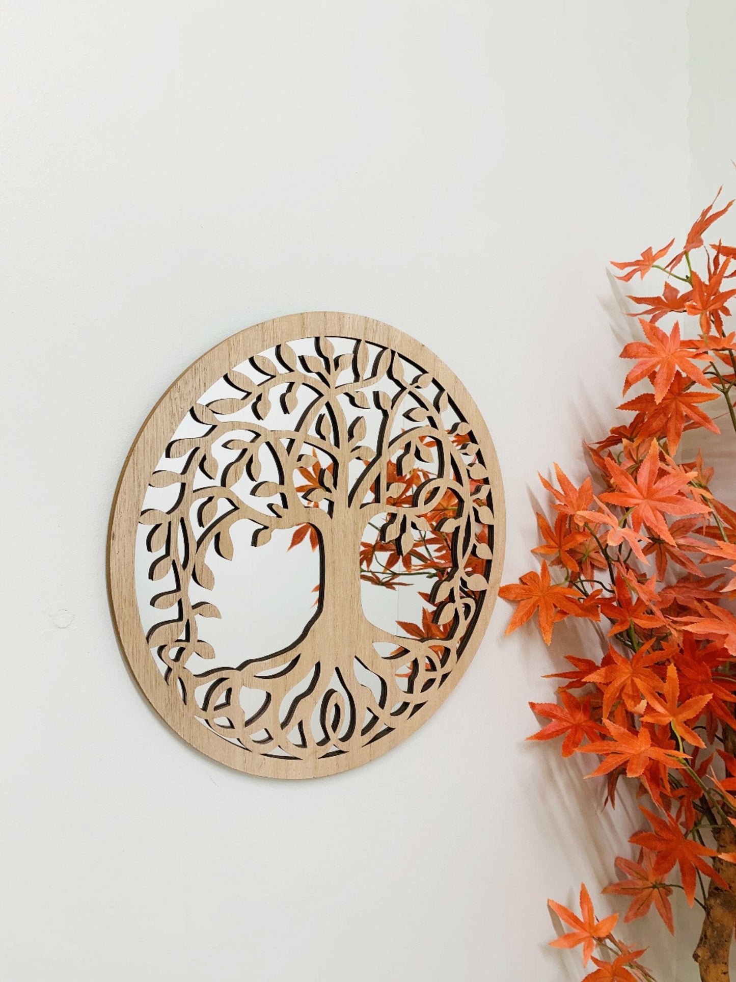 Round Cut Out Tree Of Life Mirror 35cm-2