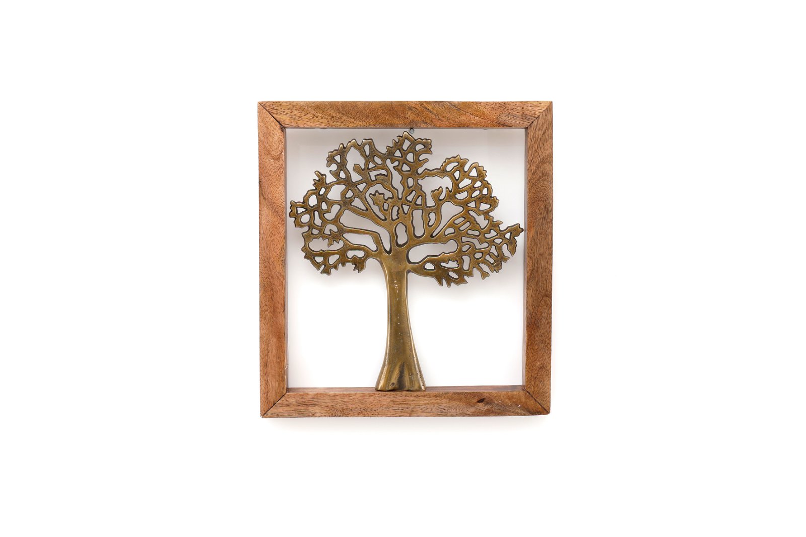 Gold Wall Hanging Tree In Wooden Frame-0