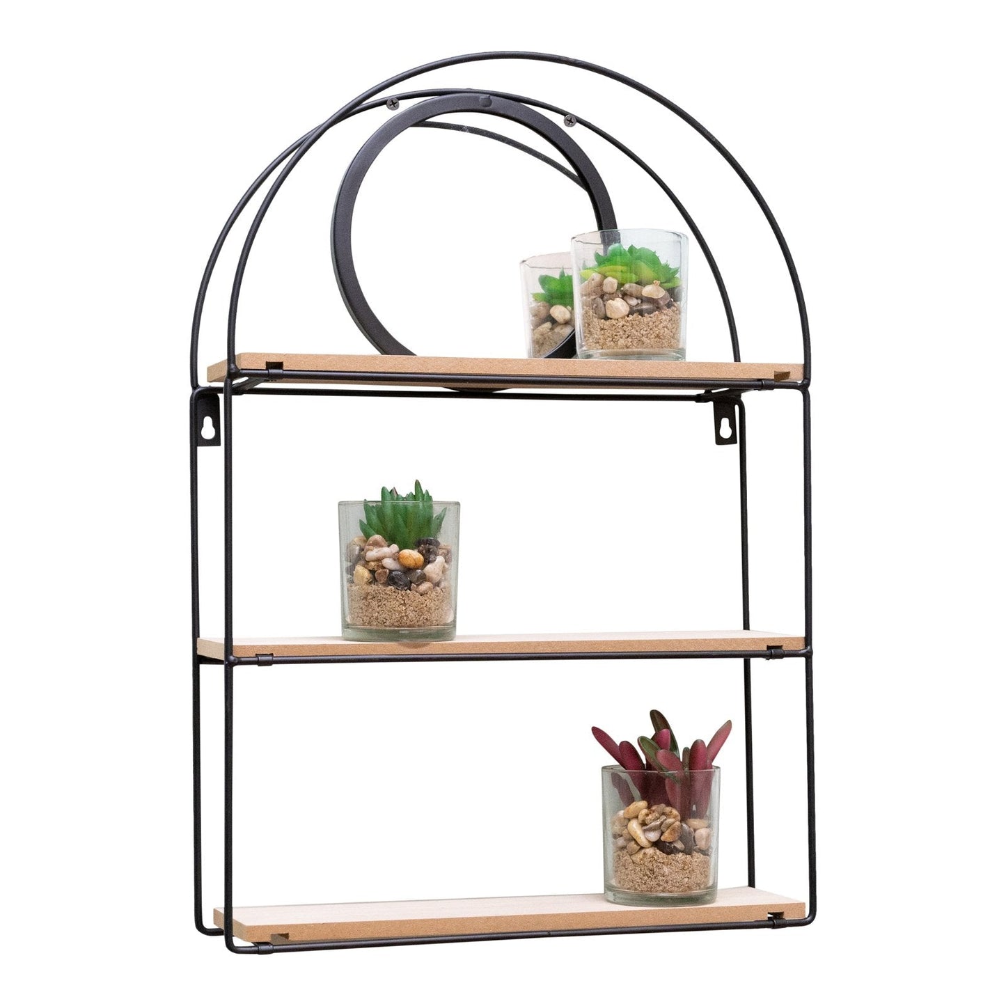 Black Metal 3 Shelves with Mirror-2