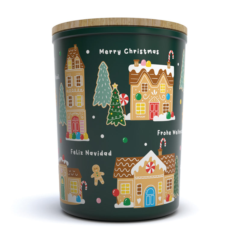 Recycled RPET Large Storage Jar - Christmas Houses XRPJAR94-0