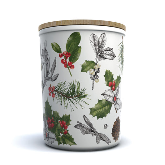 Recycled RPET Large Storage Jar - Christmas Winter Botanicals XRPJAR95-0