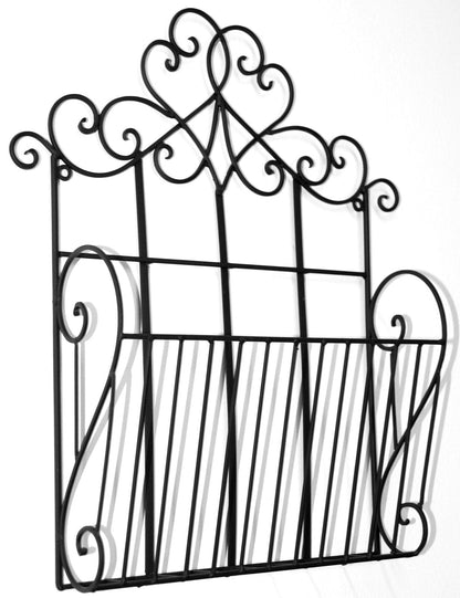 Black Scroll Wall Hanging Single Section Magazine Rack-2