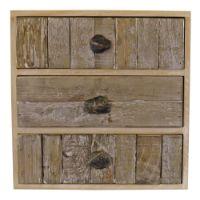 3 Drawer Unit, Driftwood Effect Drawers With Pebble Handles-0