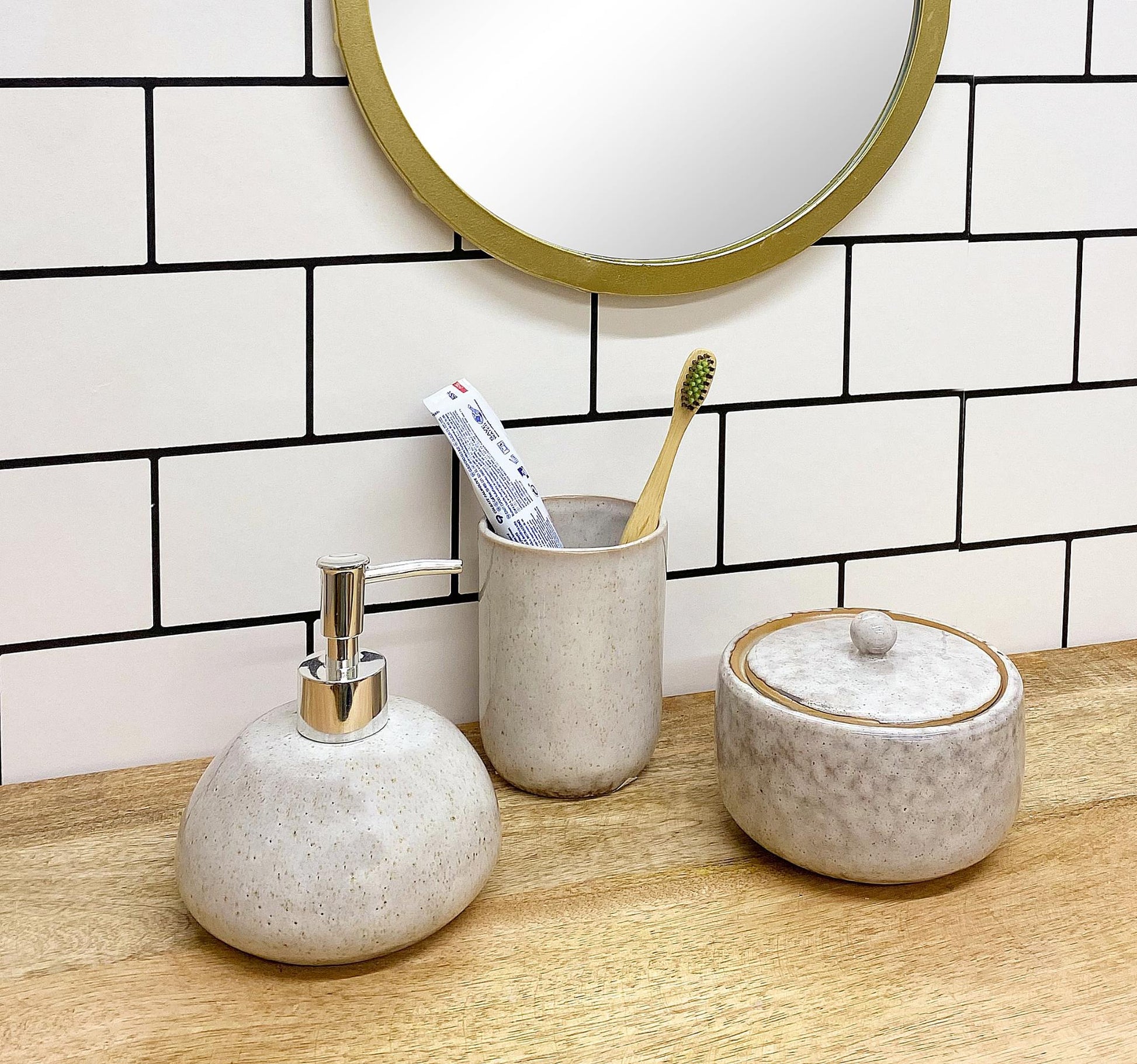 Taupe Ceramic Soap Dispenser-2