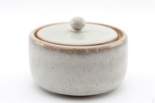 Taupe Ceramic Pot With Lid-0