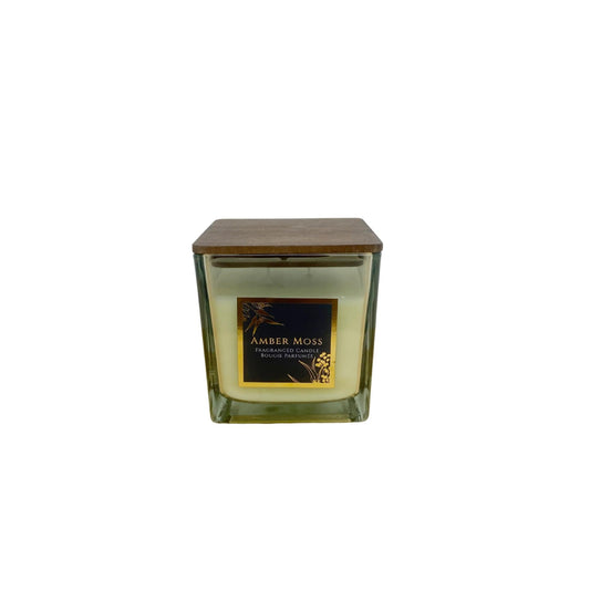 Amber Moss Scented Candle With Wooden Lid-0