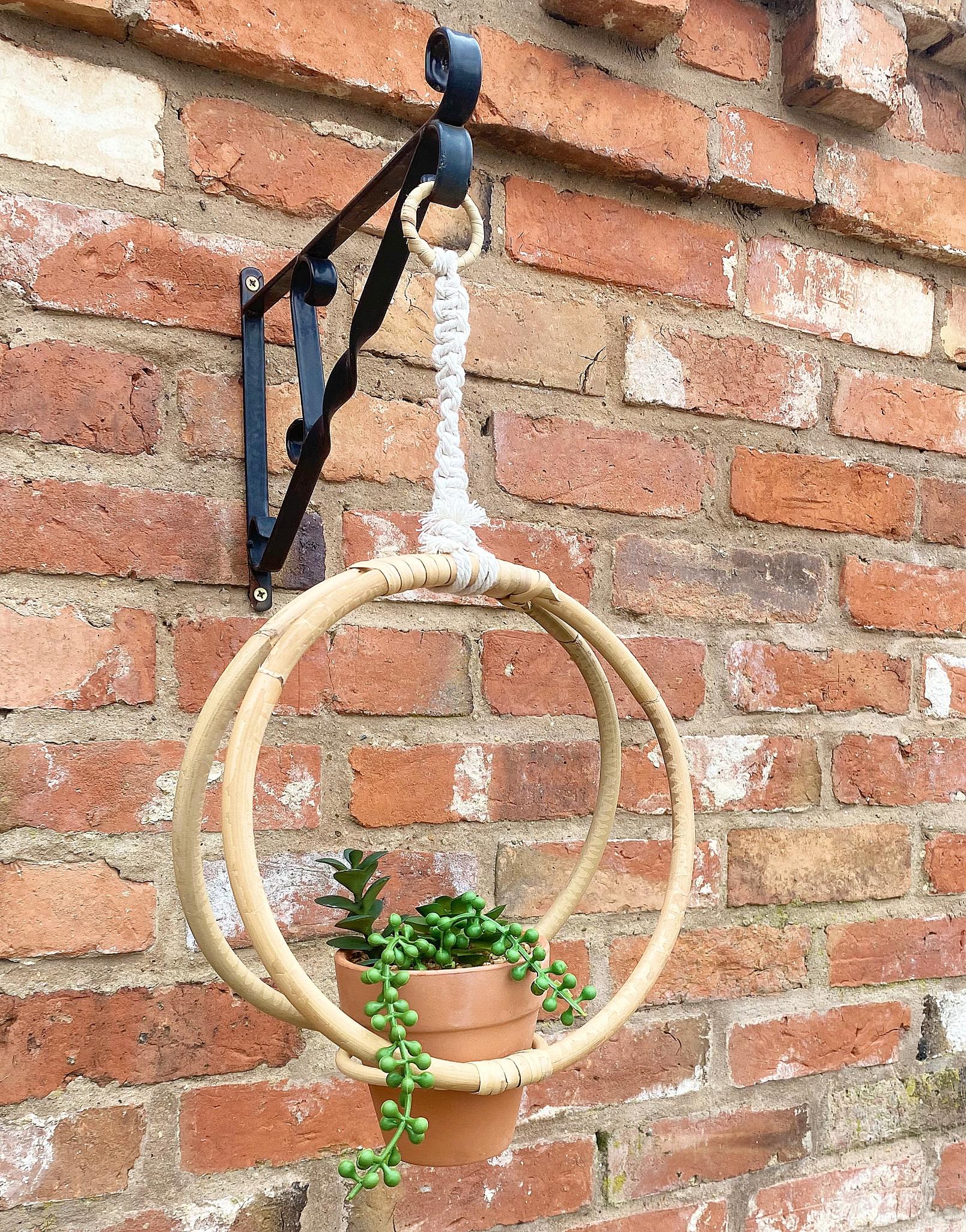 Faux Succulent In Bamboo Hanger-2