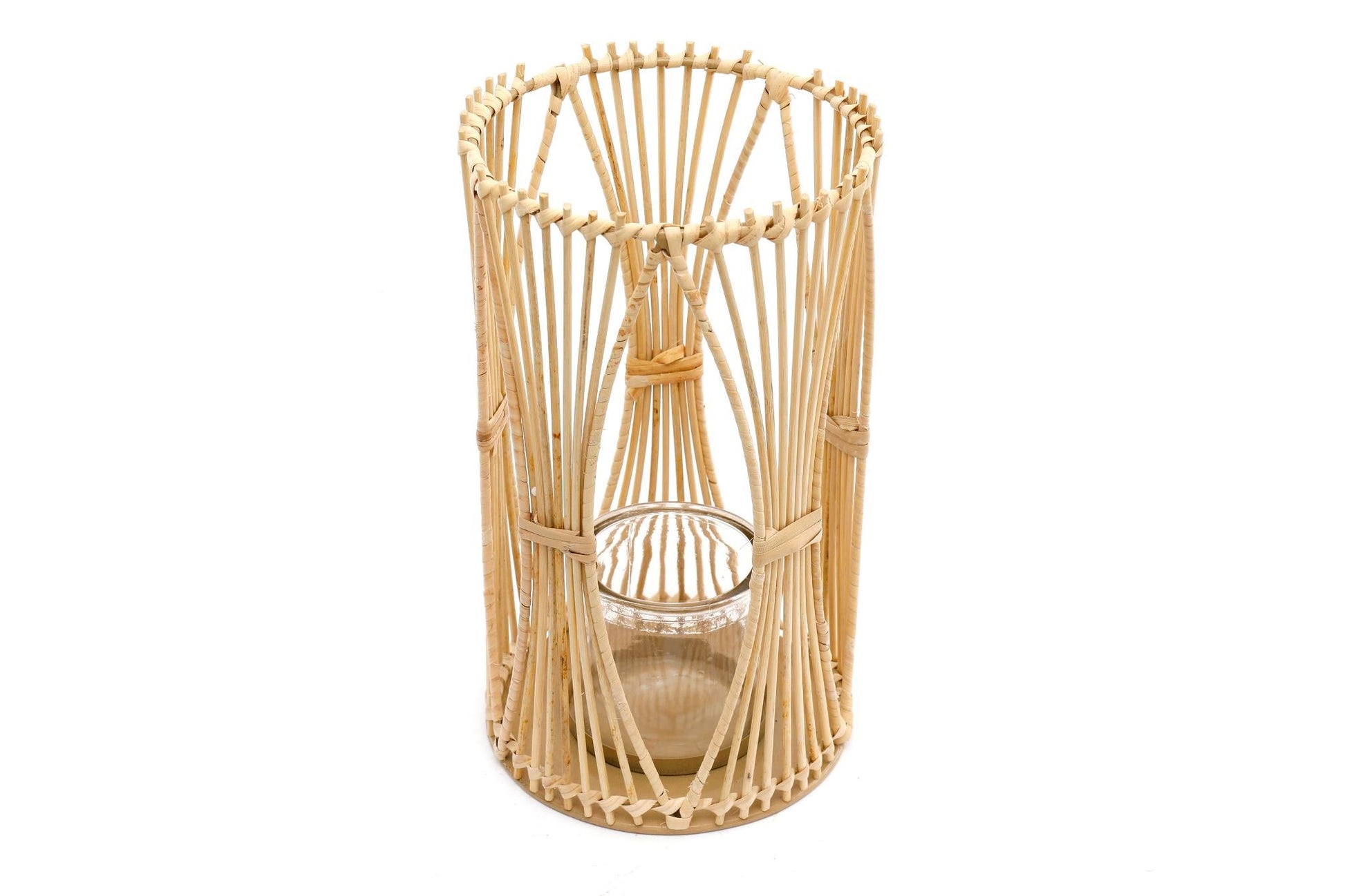 Rattan Candle Holder Large-4