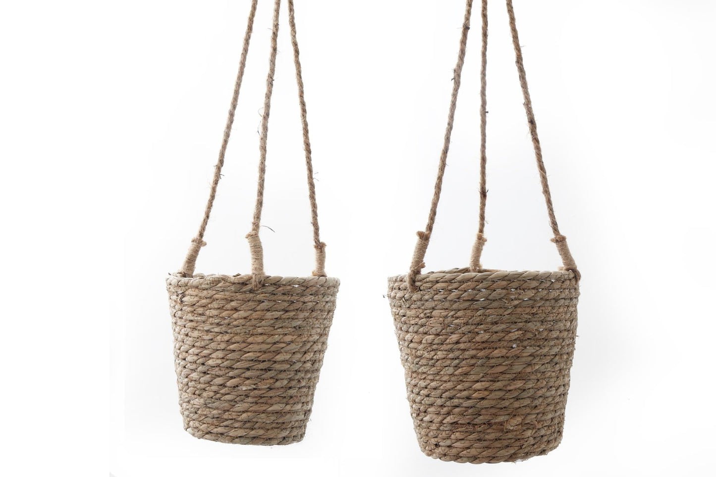 Set of Two Rush Grass Hanging Planters-3