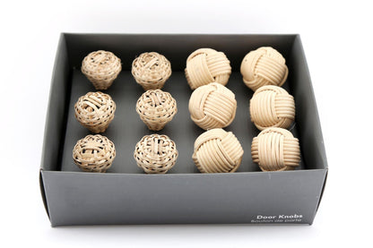 Rattan and Rope Ball Design Drawer Knobs-0