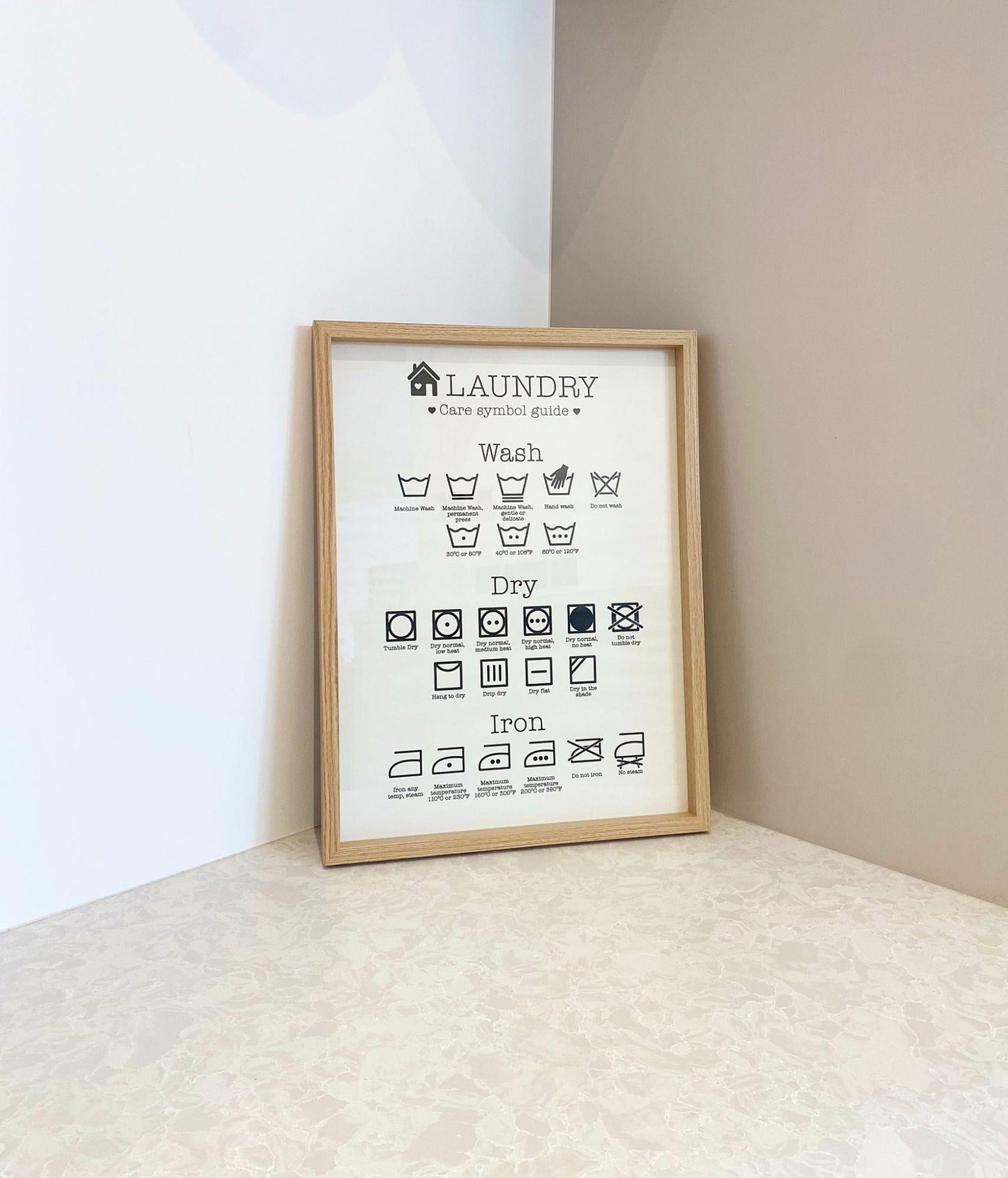 Laundry Care Symbol Guide in Frame-2