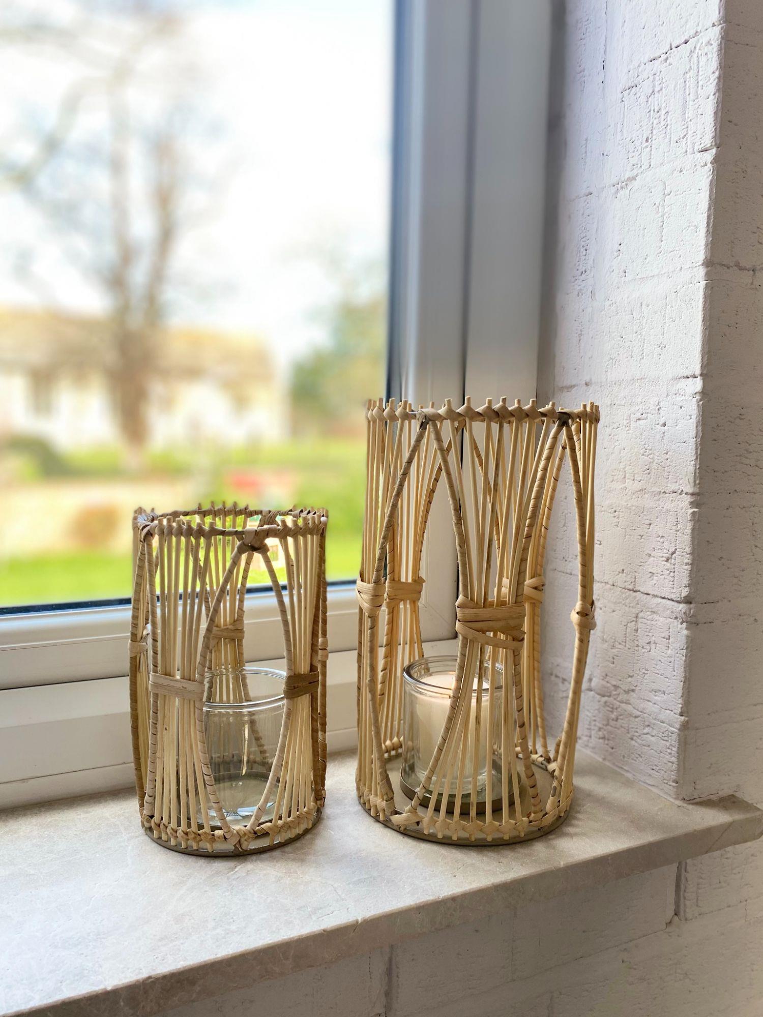 Rattan Candle Holder Small-3