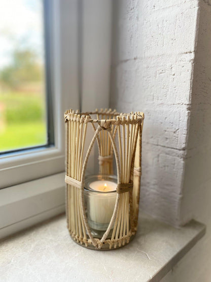 Rattan Candle Holder Large-1