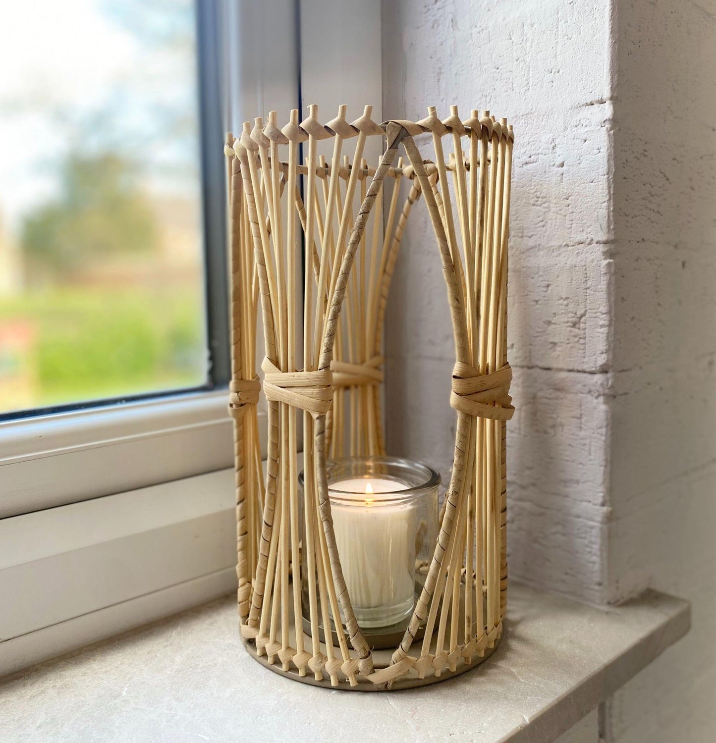 Rattan Candle Holder Large-2