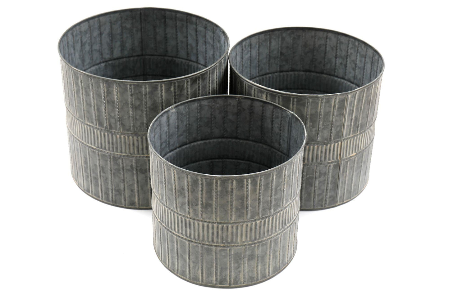 Set of Three Metal Garden Planters-0