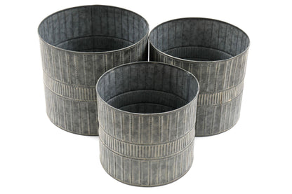 Set of Three Metal Garden Planters-0