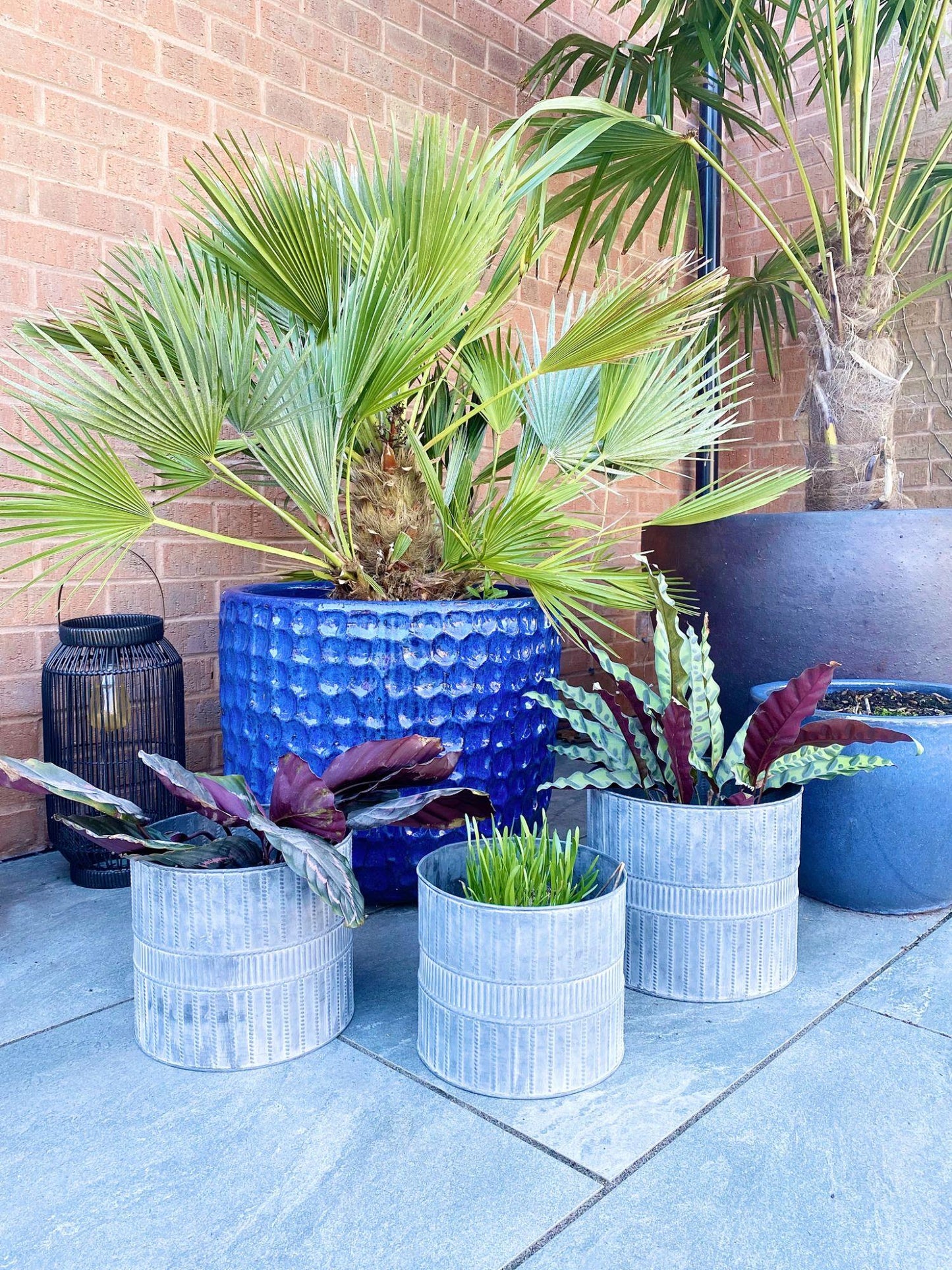 Set of Three Metal Garden Planters-1