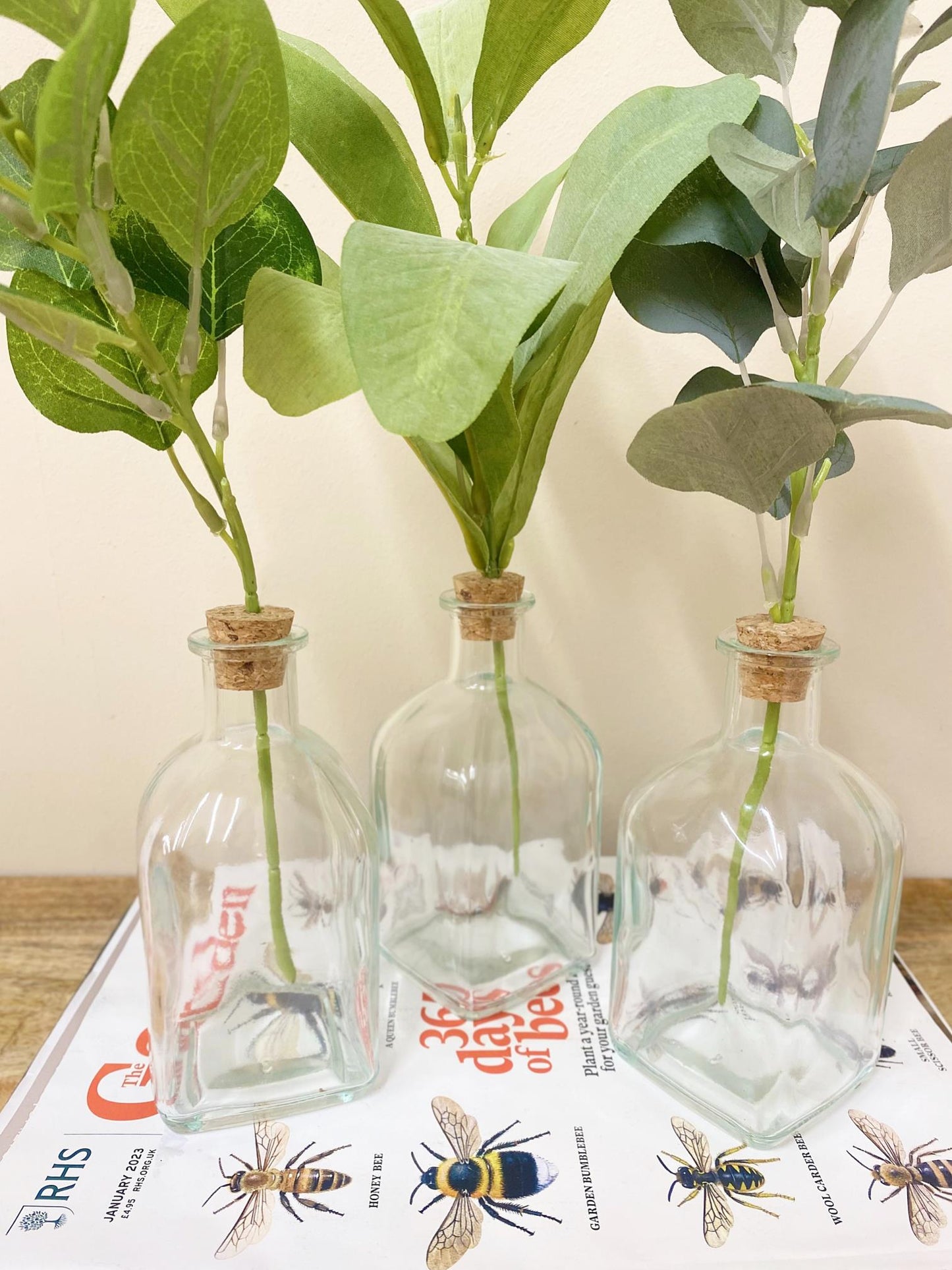 Set of Three Artificial Leaf In Vase-3