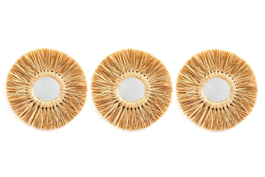 Set of Three Dried Grass Mirrors-0