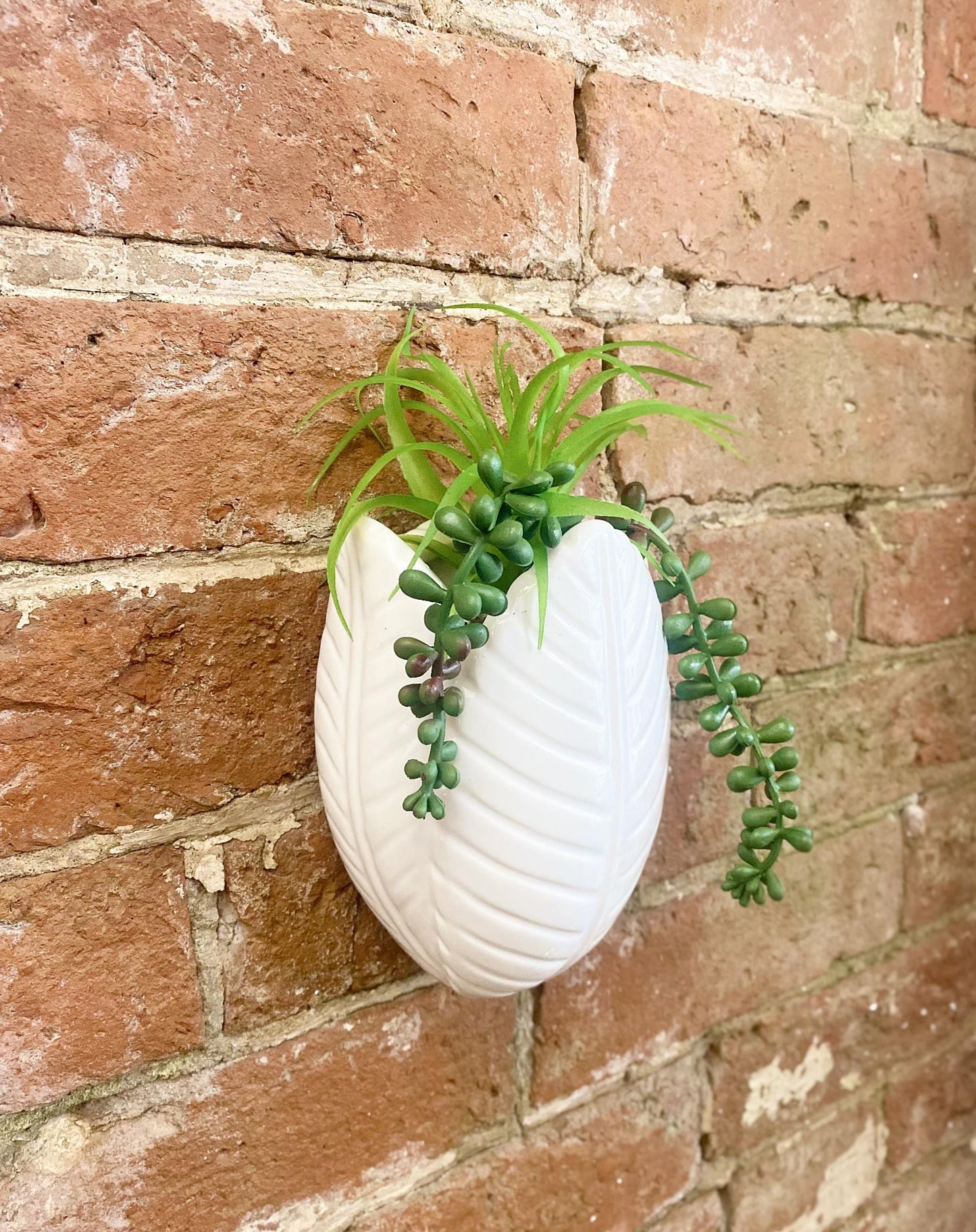 Faux Succulents in Wall Planter-1