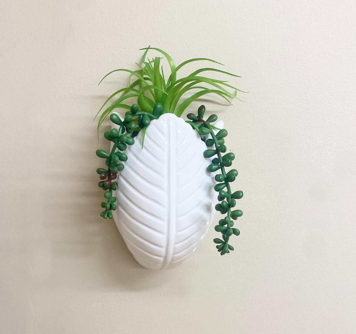 Faux Succulents in Wall Planter-2