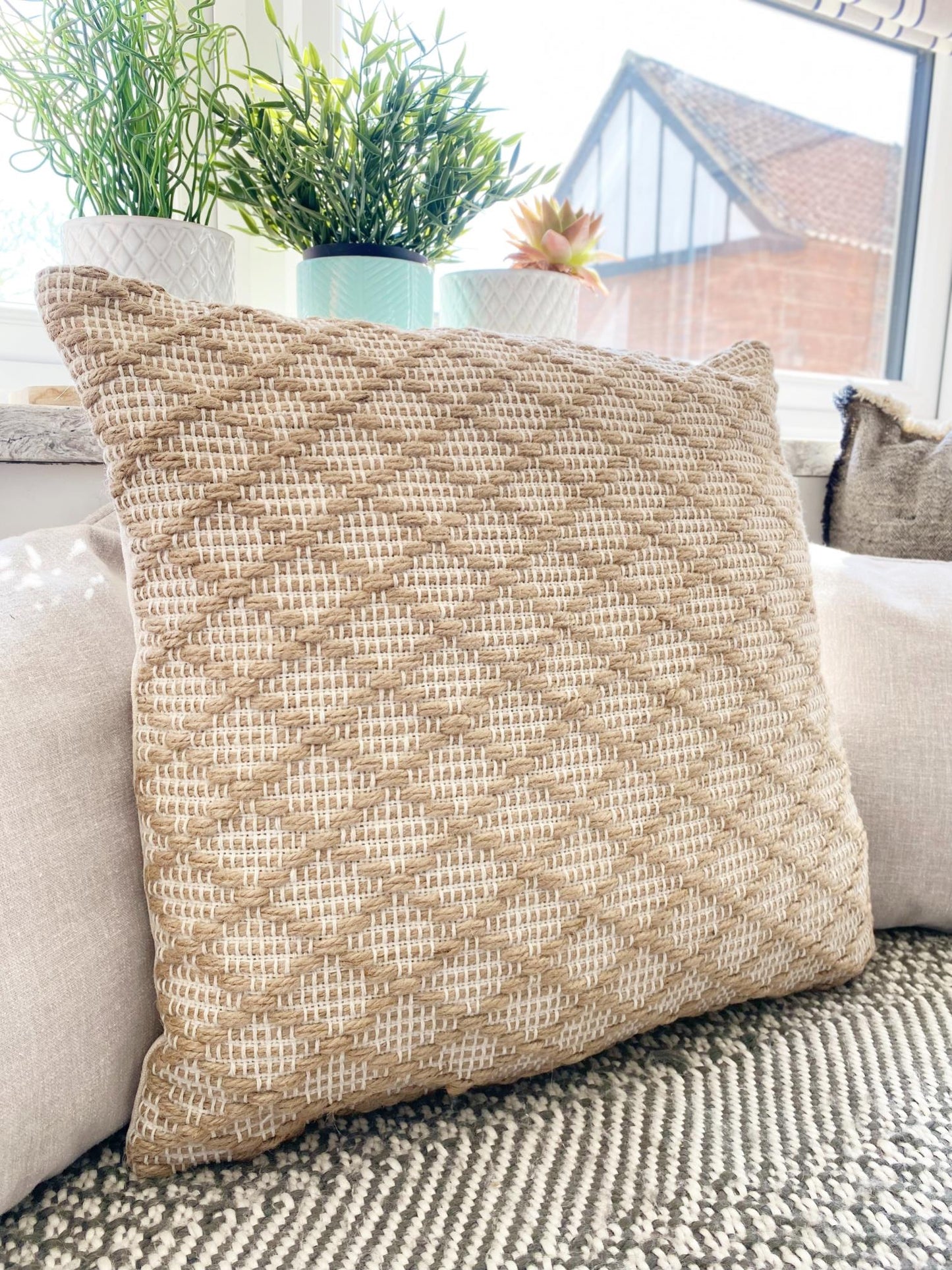 Brown Woven Scatter Cushion-1